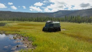 Экспедиция в Сибирь, горные Саяны. Рыбалка на хариуса прямо с борта вездехода Тайфун