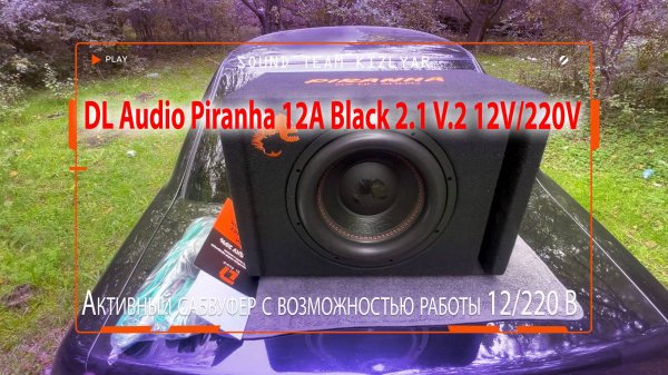 Активный сабвуфер, может работать в автомобиле и дома DL Audio Piranha 12A Black 2.1 V.2 12V/220V