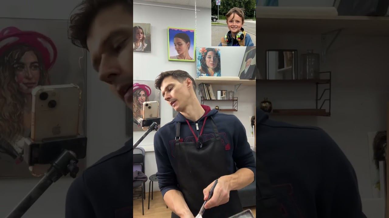 Как написать портрет маслом через пятна, Урок живописи для начинающих, портрет мальчика с эмоциями