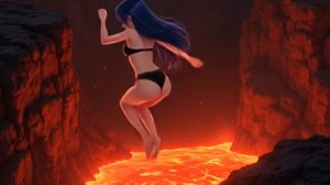 Прыжок дамы в лаву