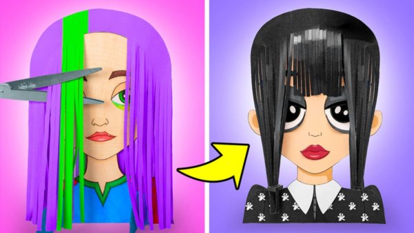 Преображение для бумажных кукол ✨ Весёлые прически и макияж 🎀💄