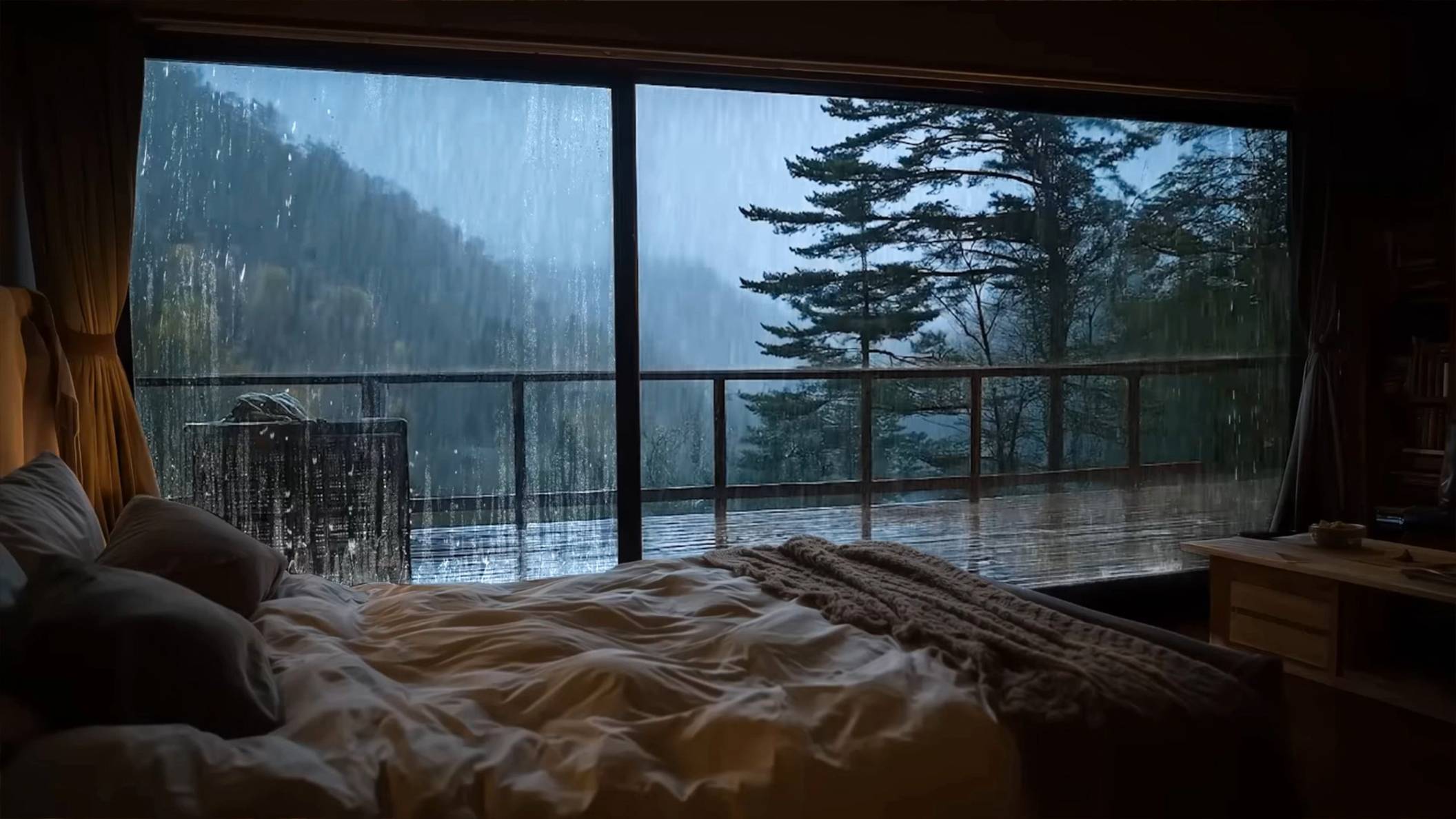 Дождливое утро в горах | Спокойствие, уют и звуки дождя для сна и расслабления смотреть онлайн