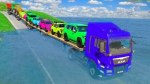 Мультики для детей. Испытания для  разноцветных внедорожников. Смотреть онлайн мультики для малышей.