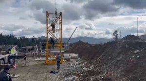 Монтаж башенных кранов Dahan QTZ160 в поселке Шерегеш