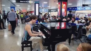 I played FIX YOU at the Airport