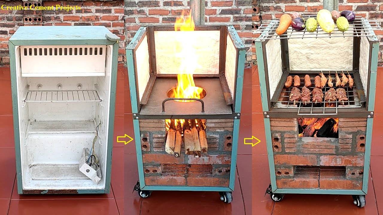 Печь всех времен и народов: необычная концепция из списанного холодильника и цементного раствора. смотреть онлайн