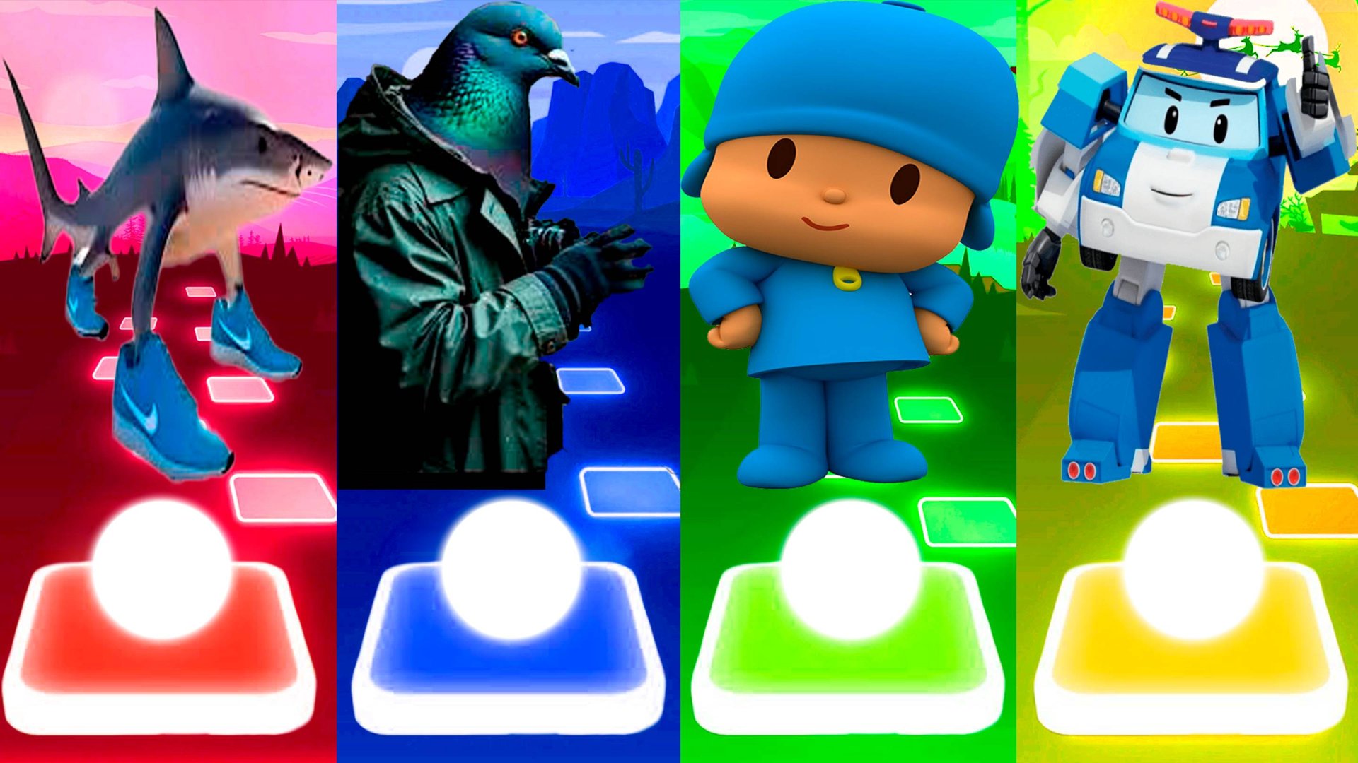 ТРАЛАЛЕРО ТРАЛАЛА 🆚 ШПИОНИРО ГОЛУБИРО 🆚 ПОКОЙО 🆚 ПОЛИ РОБОКАР | Tiles Hop №241 смотреть онлайн