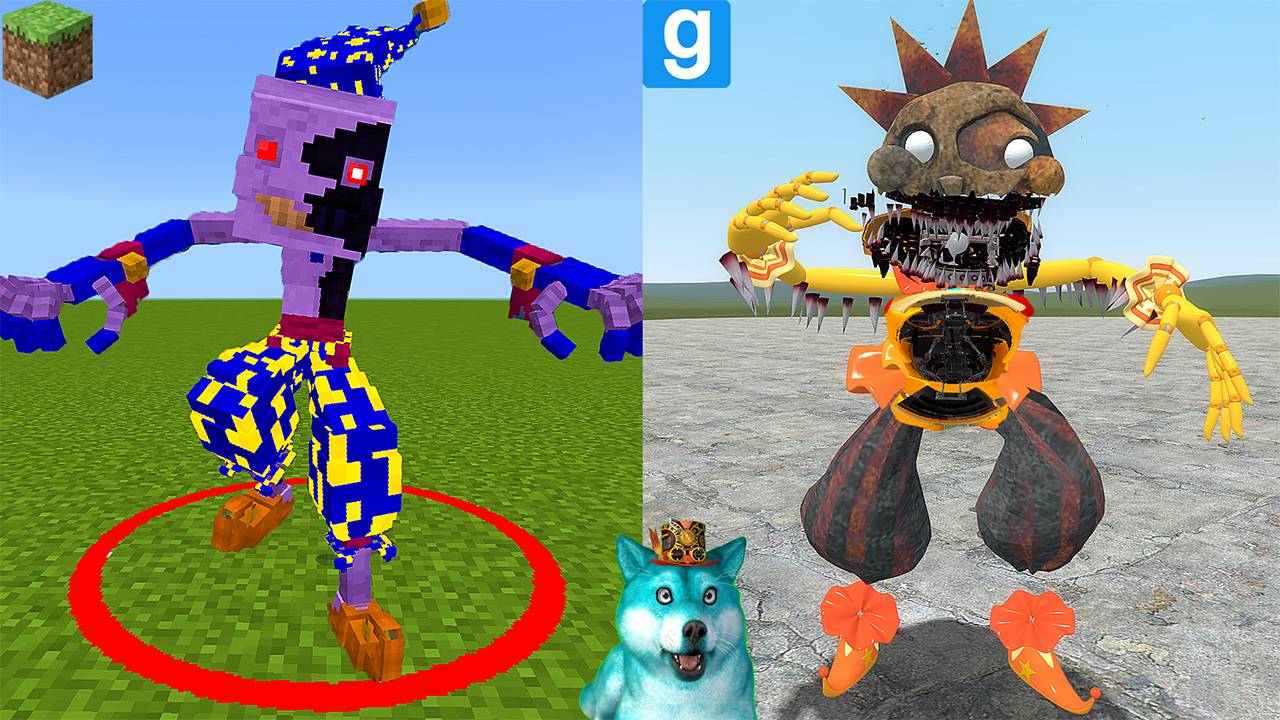Я залез внутрь солнце и луна фнаф 9 аниматроников в майнкрафт и гаррис мод! fnaf garry's mod смотреть онлайн