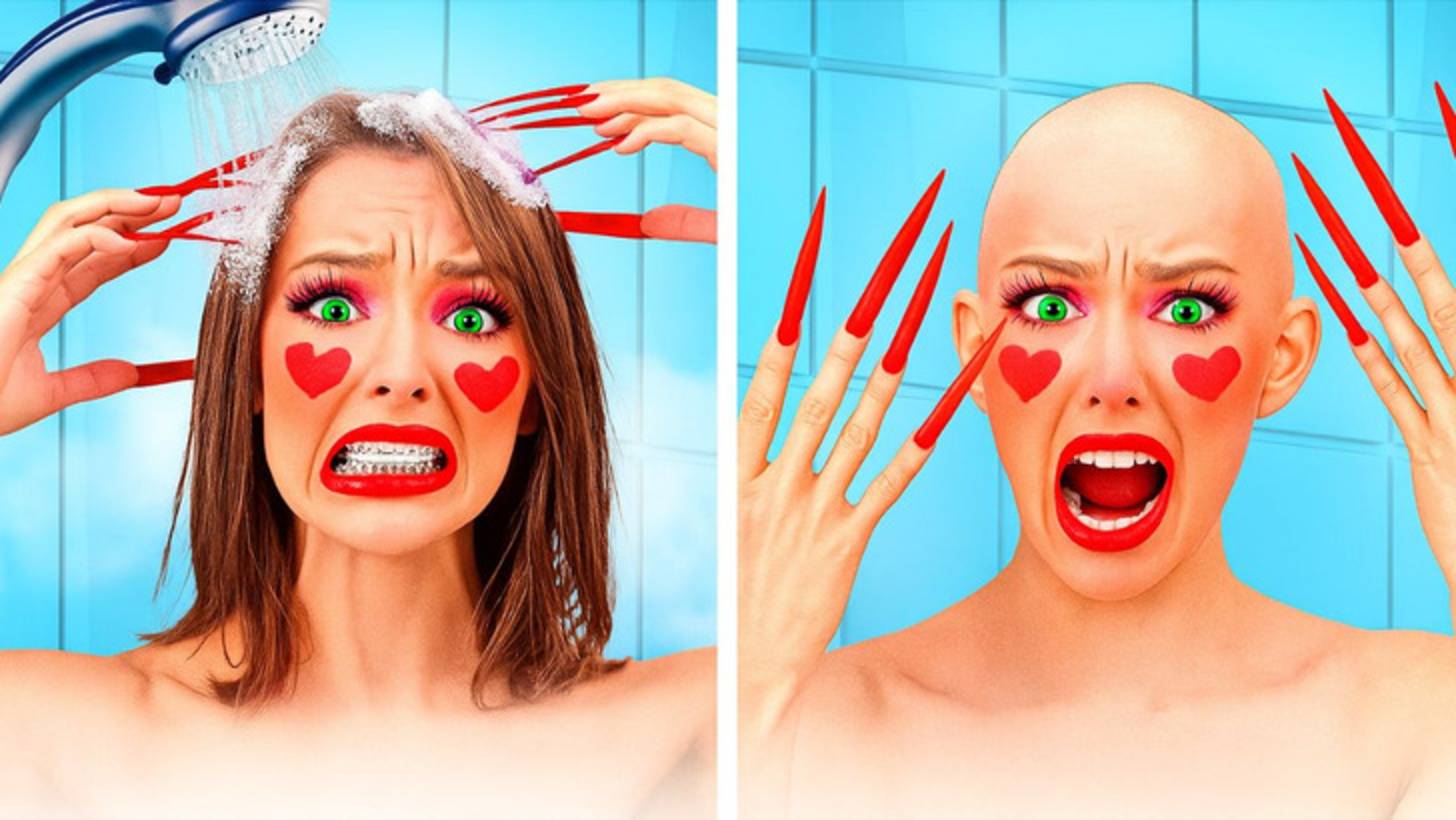 Сумасшедшие девчачьи проблемы с длинными ногтями 💅✨ Бьюти и отношения 😅 смотреть онлайн