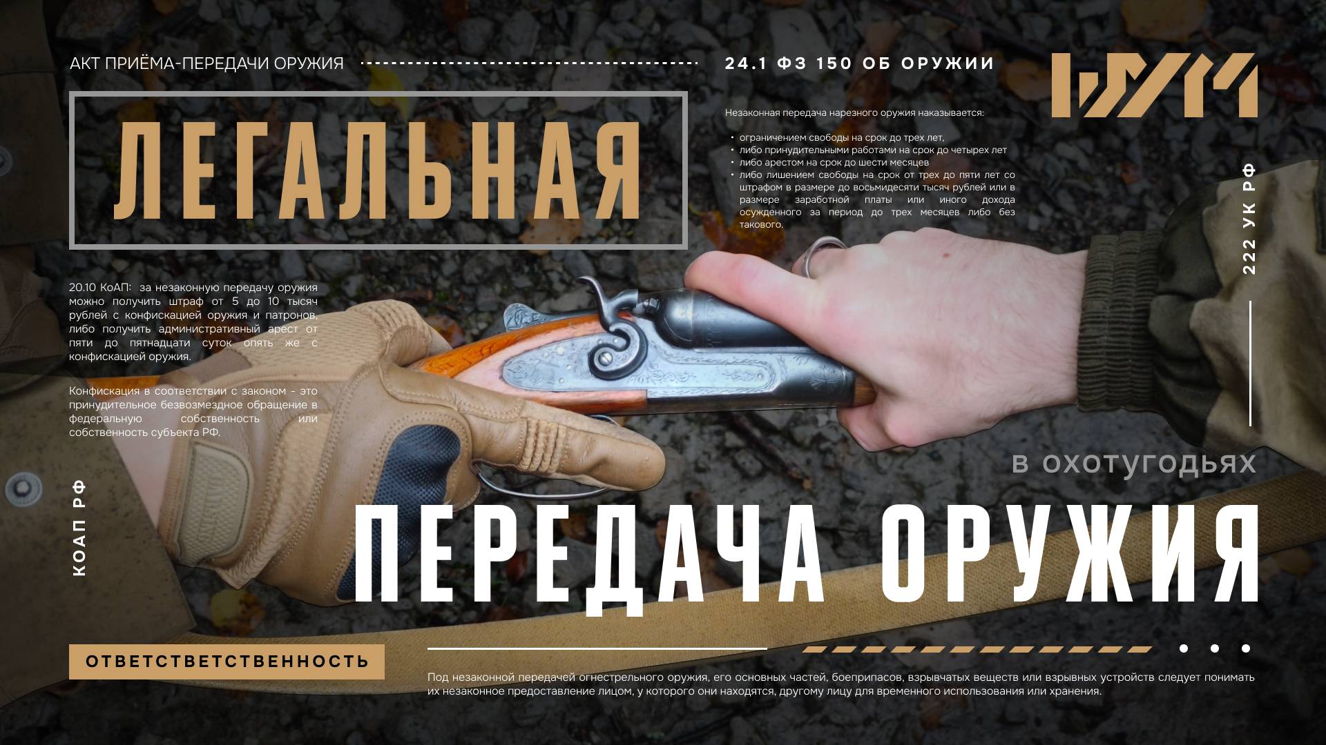 Легальная передача оружия в соответствии с законом об оружии ФЗ 150 смотреть онлайн