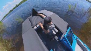 Моторная лодка САЛЮТ 585 BR. Как правильно убирать ходовой тент?