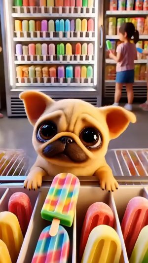 Бедняжка пёсик и мороженка