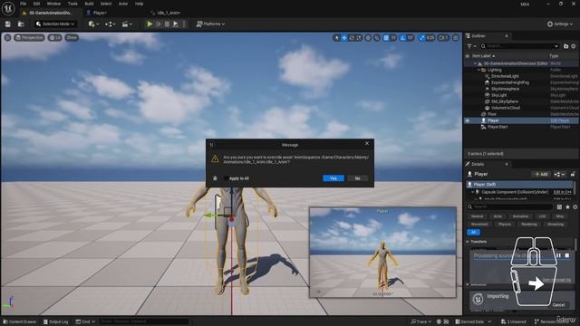 02 Idle animation and introduction to Animation Blueprints in Unreal Engine смотреть онлайн