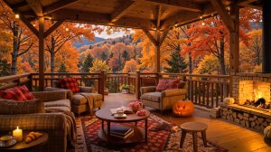 Хэллоуинский вечер у камина 🎃 Тёплая атмосфера осени и уютный джаз 🍂🔥