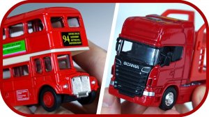 Эвакуатор,  автовоз и двухэтажный автобус. Крутые модели машин.