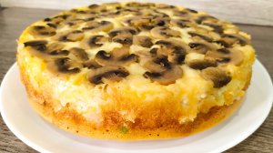 Заливной слоеный ПИРОГ ПЕРЕВЕРТЫШ с грибами и курицей! Вкусно и просто!