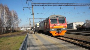 Электропоезд ЭД9М-0056. Покатушки от ст.Озёрки до Среднесибирской+отправление.
