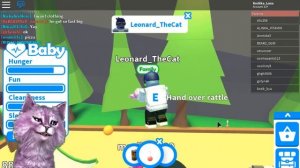 ЛЕО УДОЧЕРИЛ МЕНЯ в роблокс Adopt Me! ROBLOX  говорящая КОШКА ЛАНА играет
