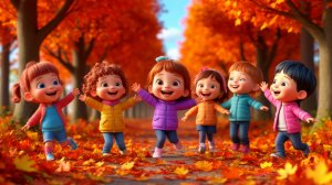 Осенний парк детский мультик и веселая песенка