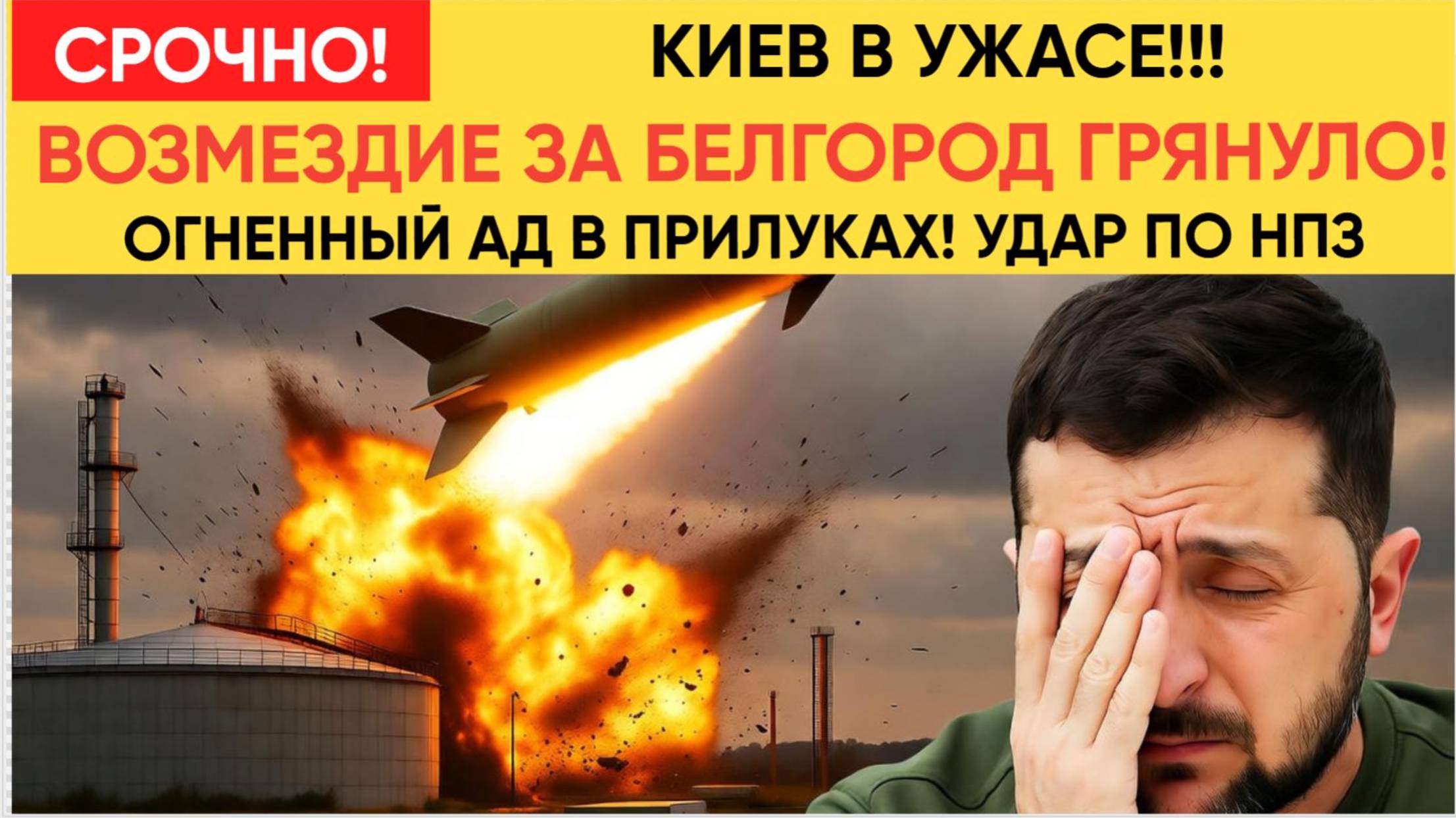 КИЕВ В ШОКЕ! ОГНЕННЫЙ АД В ПРИЛУКАХ! РФ УДАРИЛИ ПО НЕФТЕБАЗЕ УКРАИНЫ! СТОНЫ И ПЕПЕЛ! смотреть онлайн