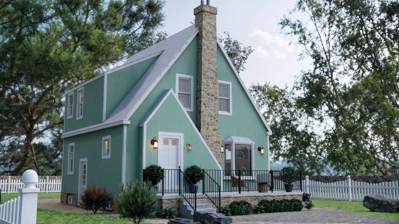 Дом мечты 7x7 м, в который хочется переехать сразу! 💚 Двухэтажный сказочный дом