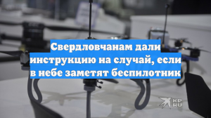 Свердловчанам дали инструкцию на случай, если в небе заметят беспилотник