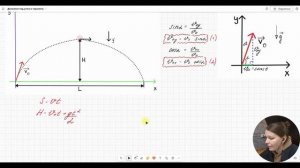 Движение тела под углом к горизонту | Баллистика | Горизонтальный бросок | Вывод формул