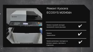 Ремонт Kyocera M2040dn - не захватывает бумагу, замятие бумаги при выходе из печки.