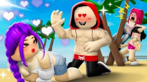 Джей Джей и Хантрикс влюбляются друг в друга на пляже! Анимация Роблокс | Охотницы на ведьм