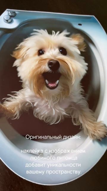 3D Наклейка интерьерная на крышку унитаза Уайт-терьер
