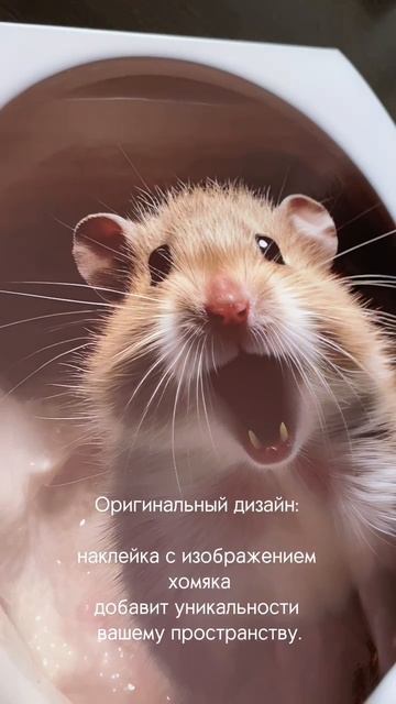 Хомяк 3D Наклейка на крышку унитаза в туалет