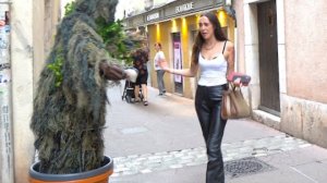 SHE CRIED BECAUSE OF THE SCARE, BUSHMAN PRANK