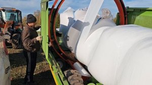 Хранение влажного зерна в пленке