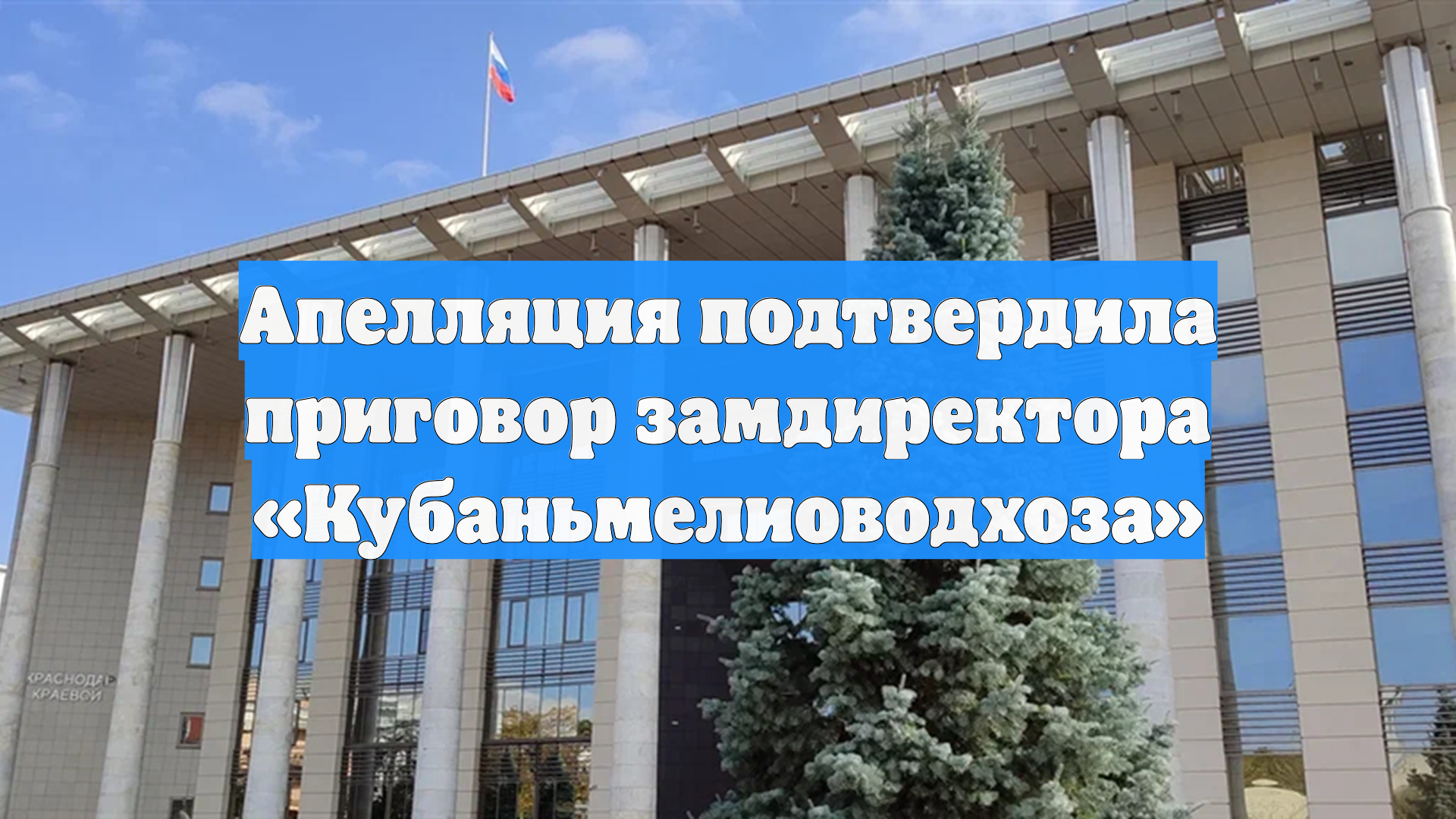 Апелляция подтвердила приговор замдиректора «Кубаньмелиоводхоза»