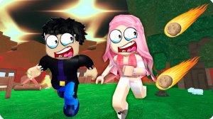 ПЕРЕЖИЛИ МЕТЕОРИТНЫЙ ДОЖДЬ в 99 НОЧЕЙ РОБЛОКС с ШЕДИ