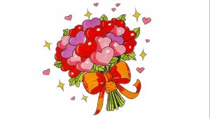 Как нарисовать букет из сердечек/ рисунки для срисовки