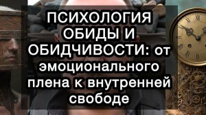 ПСИХОЛОГИЯ ОБИДЫ И ОБИДЧИВОСТИ: от эмоционального плена к внутренней свободе
