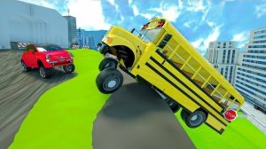 школьный автобус в опасности - АВТОМОБИЛИ и МОТОЦИКЛЫ с грузовиком-МОНСТРОМ и полицейской машиной! 2