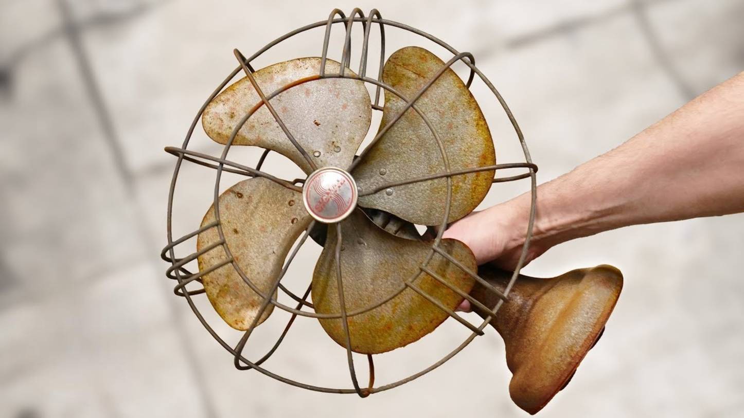 100 ЛЕТ РЖАВЧИНЫ УШЛИ ЗА СЕКУНДЫ! ВОССТАНОВИЛ СТАРЫЙ ВЕНТИЛЯТОР ЛАЗЕРОМ! 🔥🛠