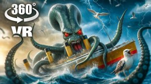 VR 360 ° Giant Kraken на Titanic! Можете ли вы выжить
