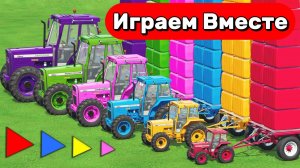 МУЛЬТИКИ ПРО РАЗНОЦВЕТНЫЕ ТРАКТОРЫ НА ФЕРМЕ ДЛЯ ДЕТЕЙ 🚜 ГОНКА ТРАКТОРОВ НА ГОРКАХ ДЛЯ ДЕТЕЙ
