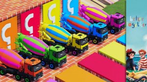 Мультики для детей про яркие машинки. Мультики про грузовые машинки с цементом. Бетономешалки