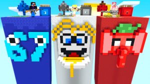 🚽ЧАНК ТУАЛЕТИ СПАГЕТТИ vs 67 vs КЛУБНИЧНЫЙ СЛОН В МАЙНКРАФТ! ШЕДИ ЛЕСКА И НУБИК MINECRAFT