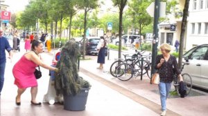 BUSHMAN SCARE PEOPLE IN ANNEMASSE FRANCE,SCREAM WAS VERY LOUD.