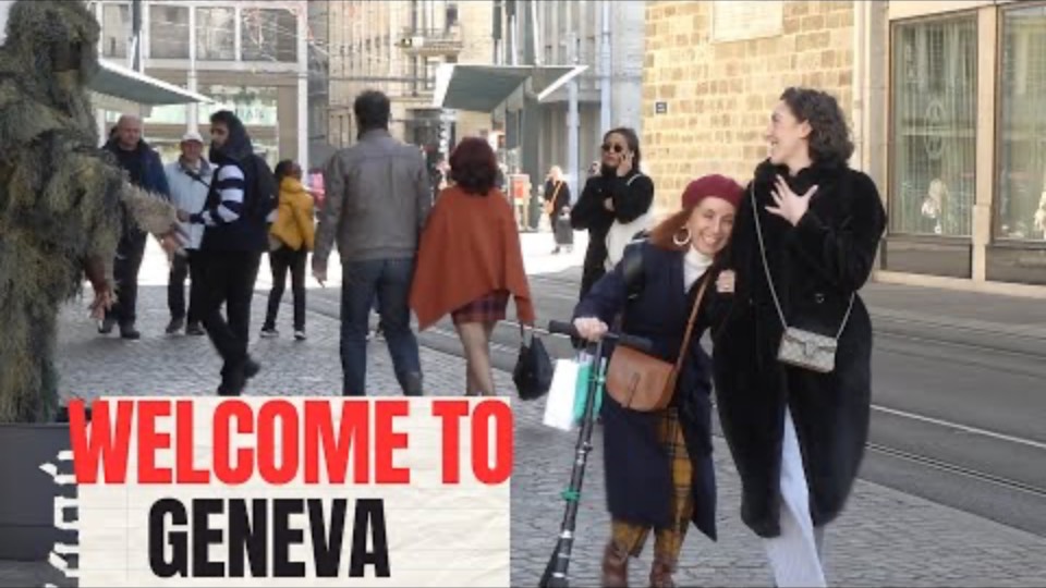 BUSHMAN PRANK (BACK TO GENEVA SIDEWALK) FUNNIEST REATIONS смотреть онлайн