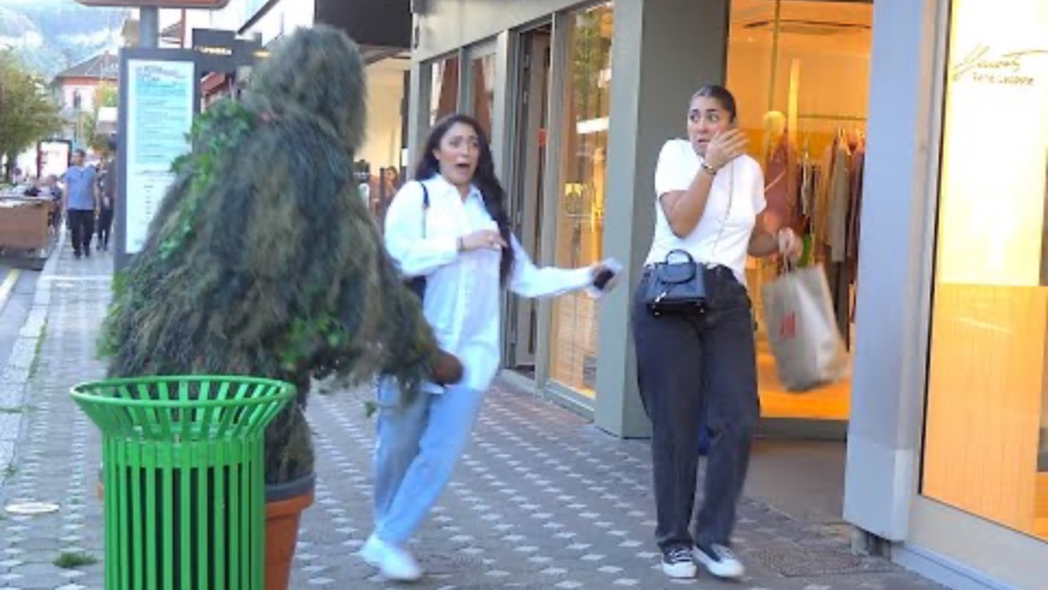 BUSHMAN PRANK IN ANNEMASSE FRANCE. (BEST REACTIONS) смотреть онлайн