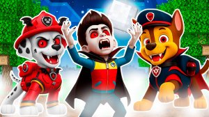 ГОНЩИК И МАРШАЛ ЩЕНЯЧИЙ ПАТРУЛЬ СТАЛИ ВАМПИРАМИ МАЙНКРАФТ МУЛЬТИК!