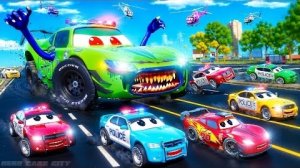 Пожиратель Маккуина атакует Город! 🚗💥 / Полицейские машины мчатся навстречу захватывающим спасател