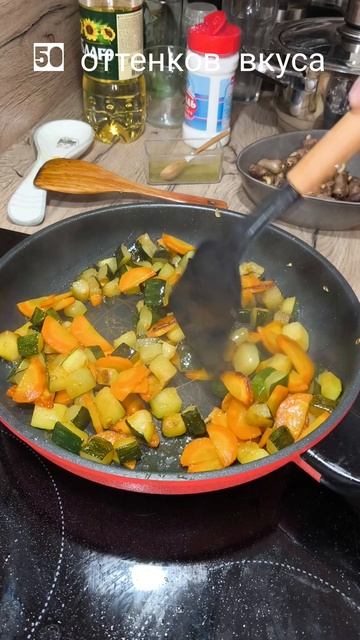 куриные сердечки с овощами