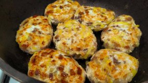 Сочные Куриные Котлеты с Грибами. Рецепты с КБЖУ. Всего 133 ккал.